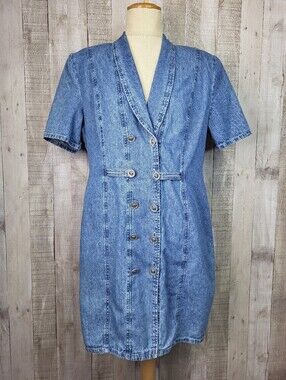Vintage 90s Jean Dress. Size 14 Petite